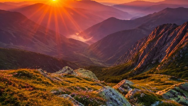 Vibrant Sunrise Over Mountains: Perfect Wallpaper for Inspiration | slot garuda4d, tenor gif downloa