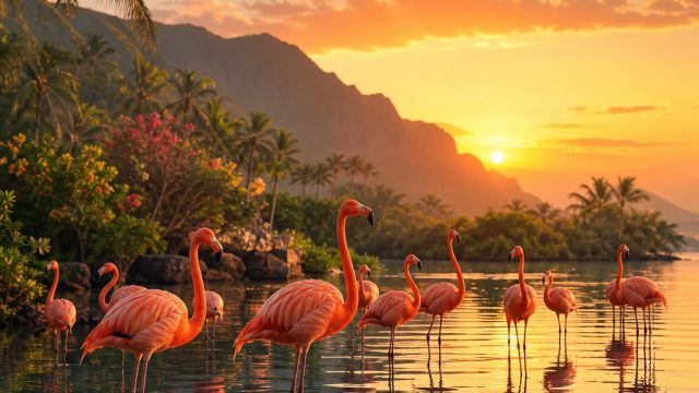 Vibrant Flock of Flamingos: A Serene Escape for Your Screen | free online pokies win real money, qqd